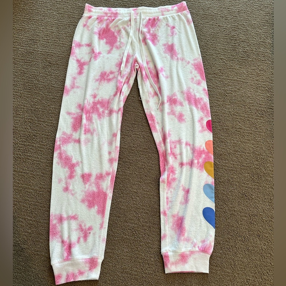 PJ Salvage Pink Tie Dye Joggers